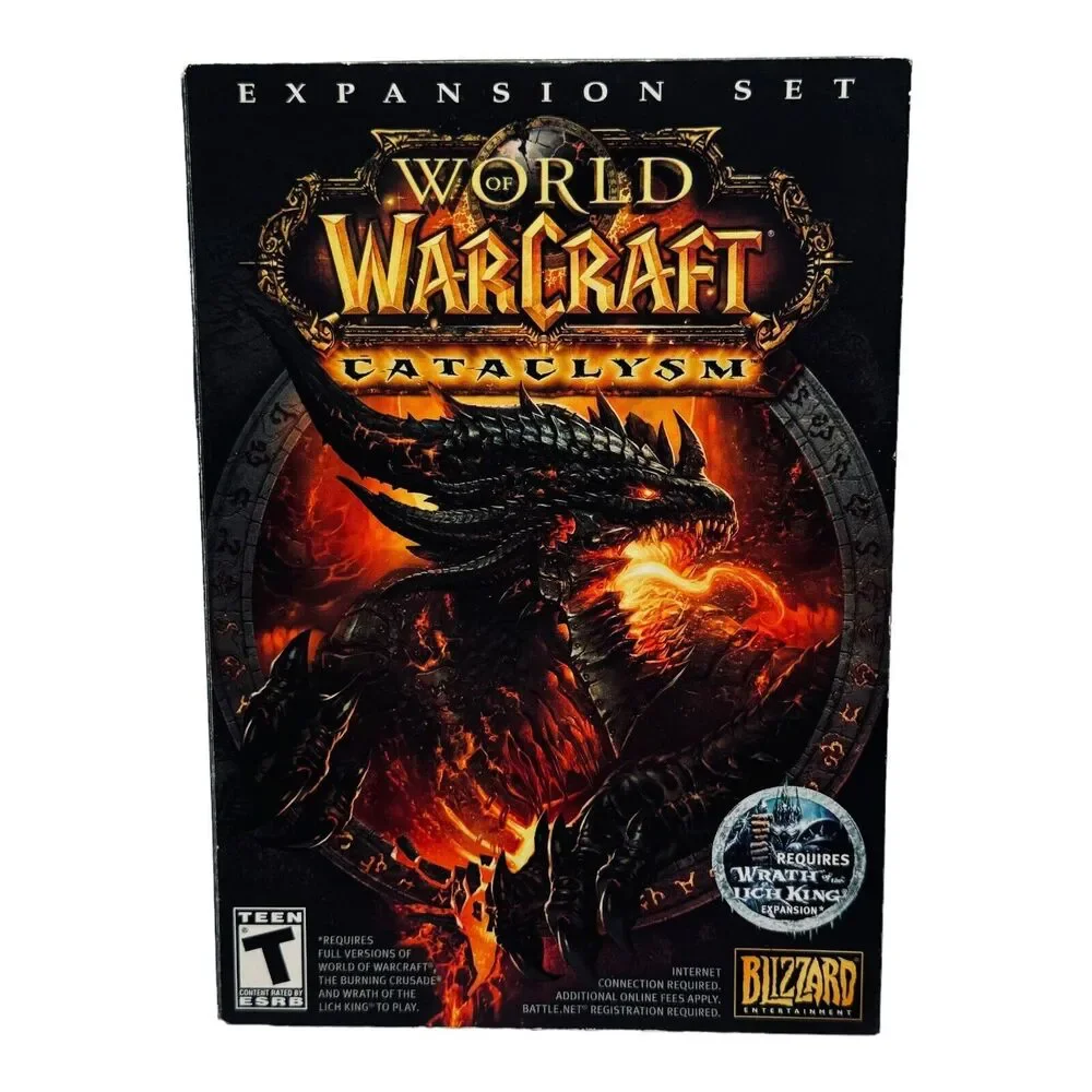 World of Warcraft Cataclysm Expansion Set Video Computer Game PC Box Disc Manual